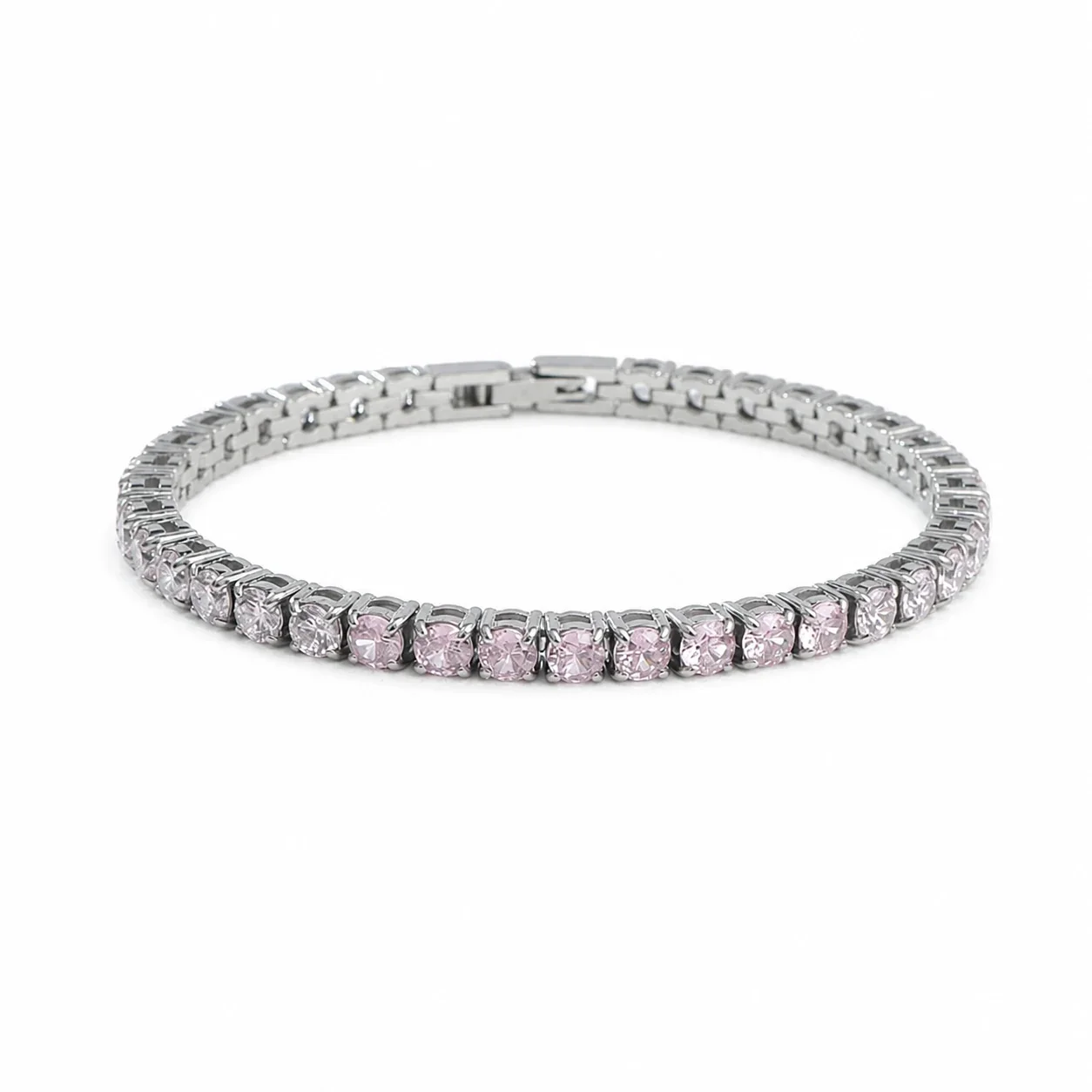Polished 316 Stainless Steel Gradient CZ Tennis Bracelet