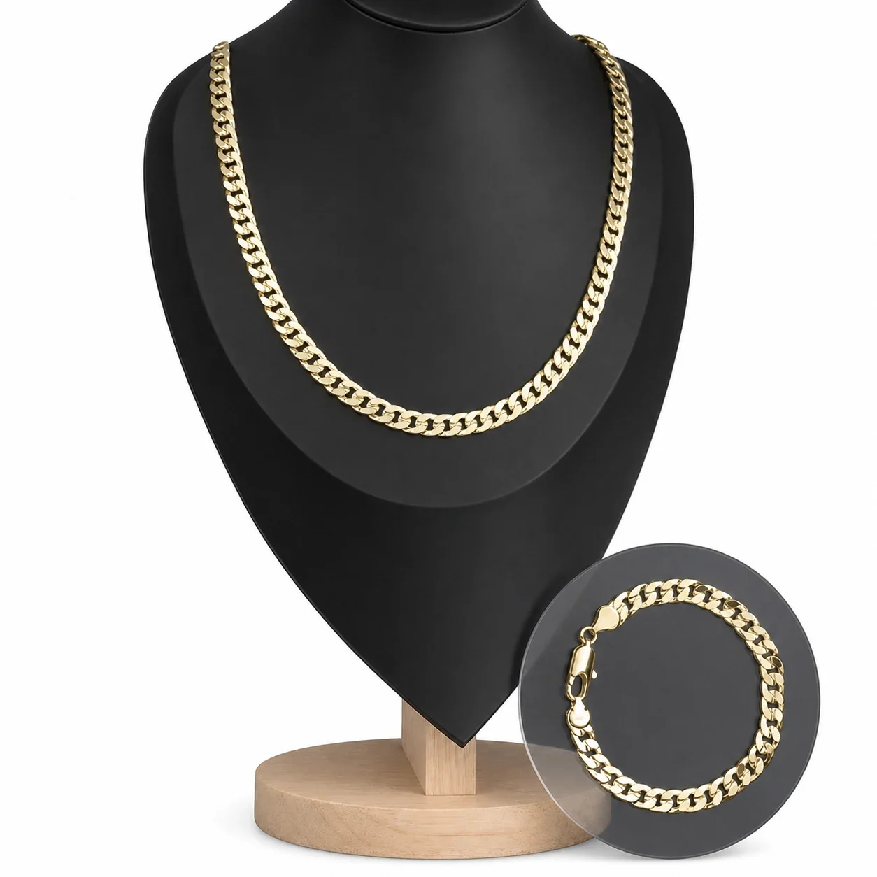 Bold Gold-Plated Stainless Steel Cuban Link Chain Necklace
