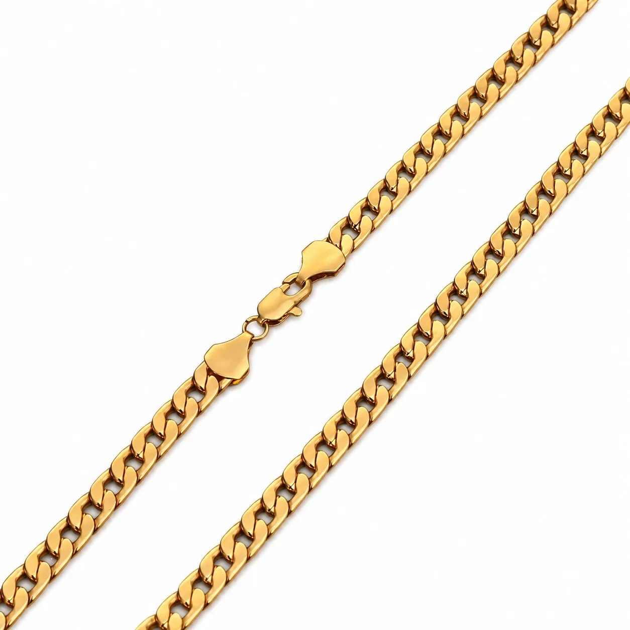 Bold Gold-Plated Stainless Steel Cuban Link Chain Necklace