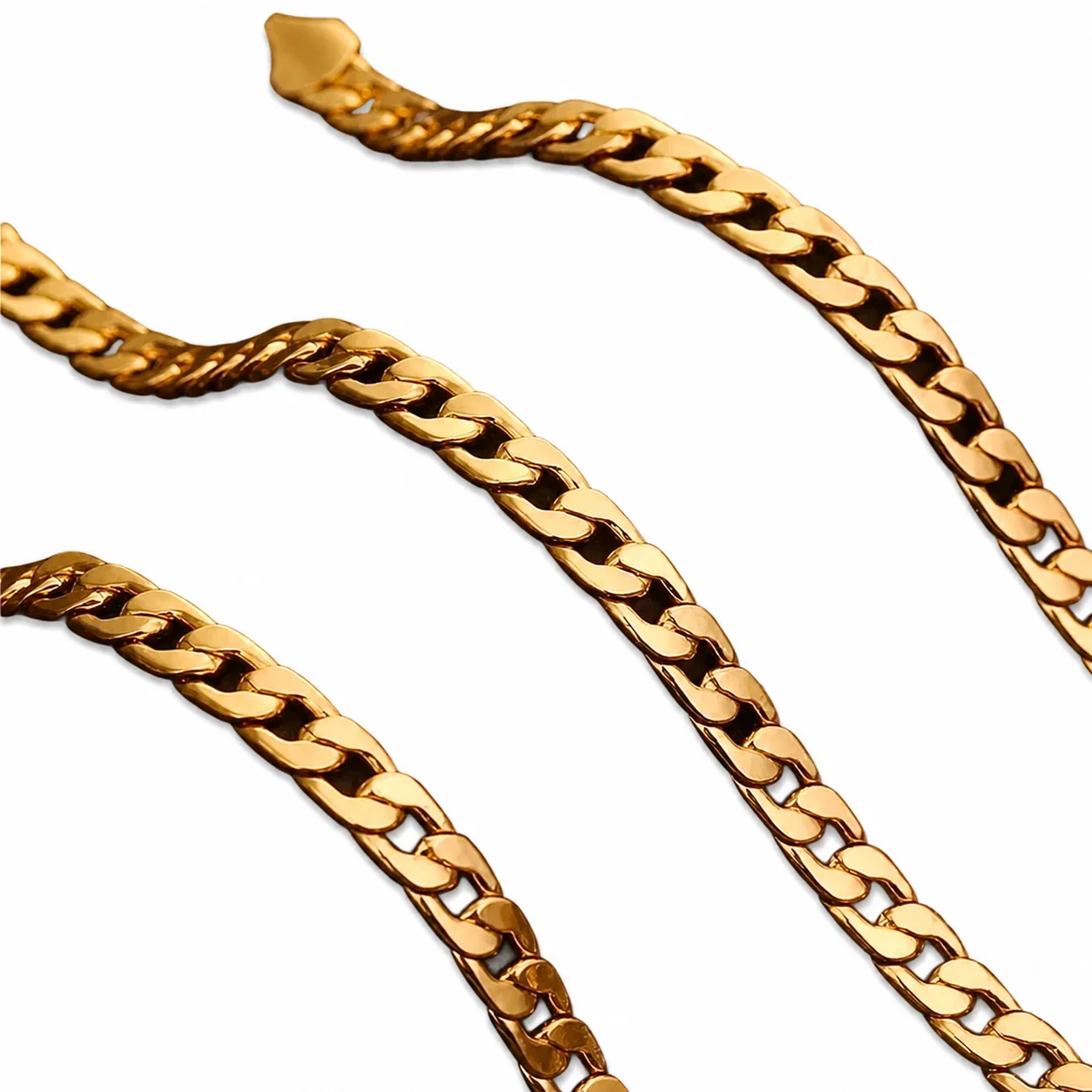 Bold Gold-Plated Stainless Steel Cuban Link Chain Necklace