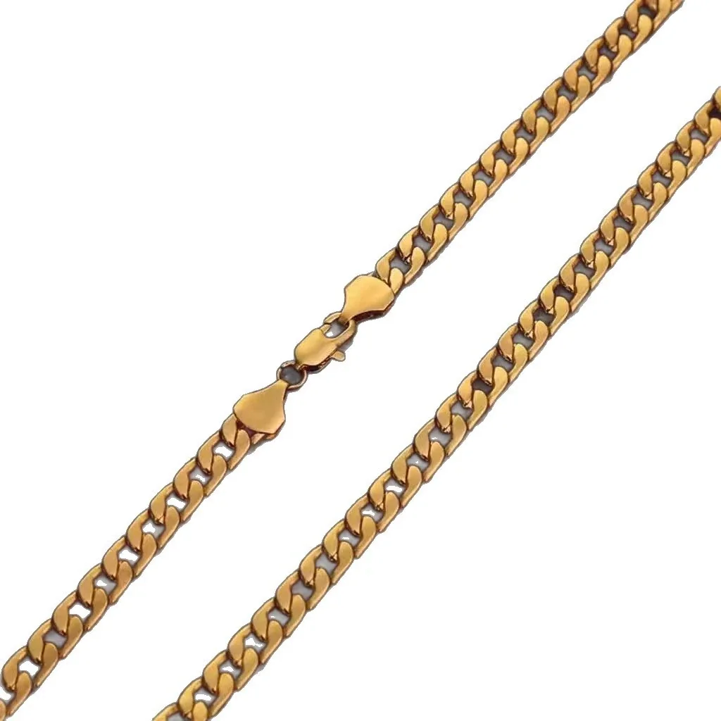 Bold Gold-Plated Stainless Steel Cuban Link Chain Necklace