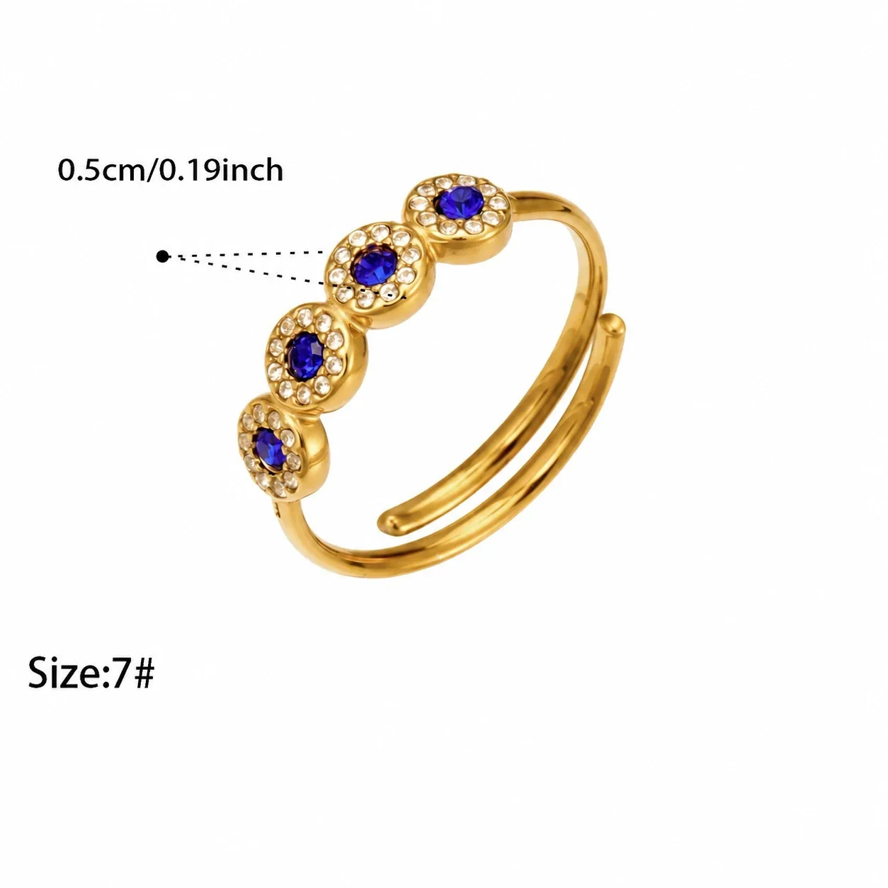 Foto del producto: Set de joyería, anillo halo de corazón y aros, acero con PVD de oro de 18K