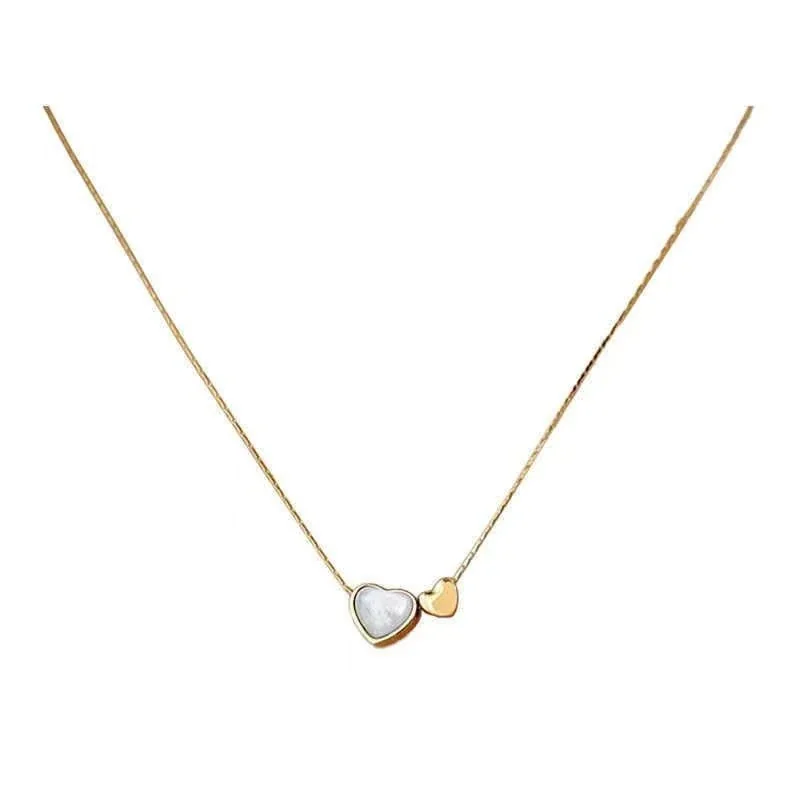 Delicate Gold-Plated Shell Heart Charm Necklace