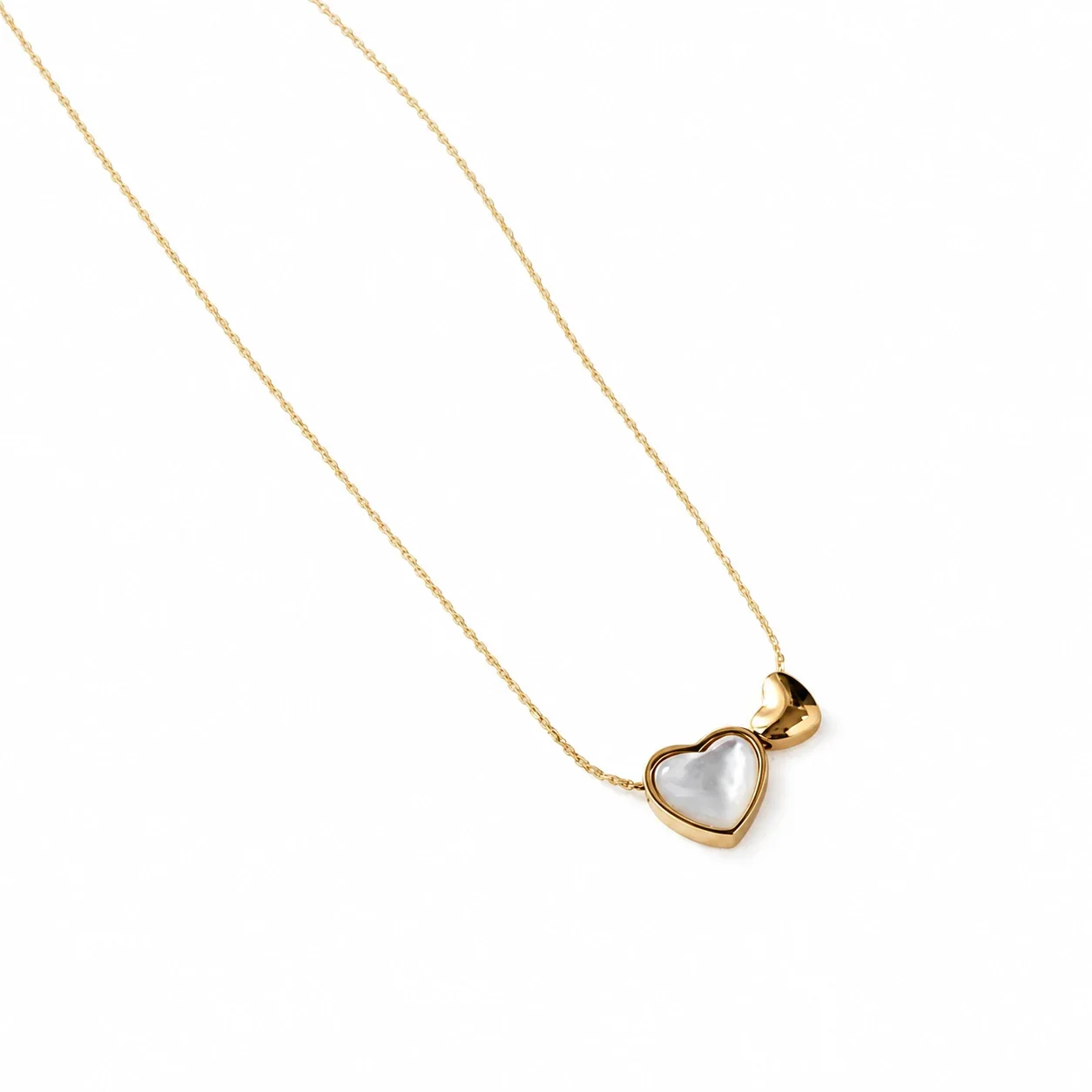 Delicate Gold-Plated Shell Heart Charm Necklace