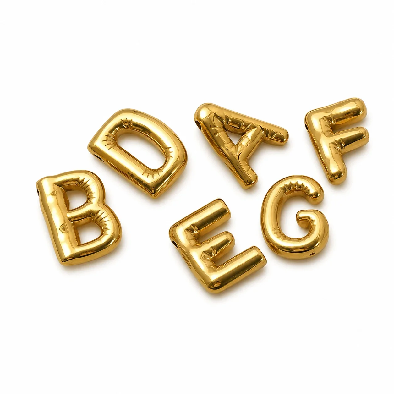 Playful 18K Gold PVD Stainless Steel Bubble Letter Pendant