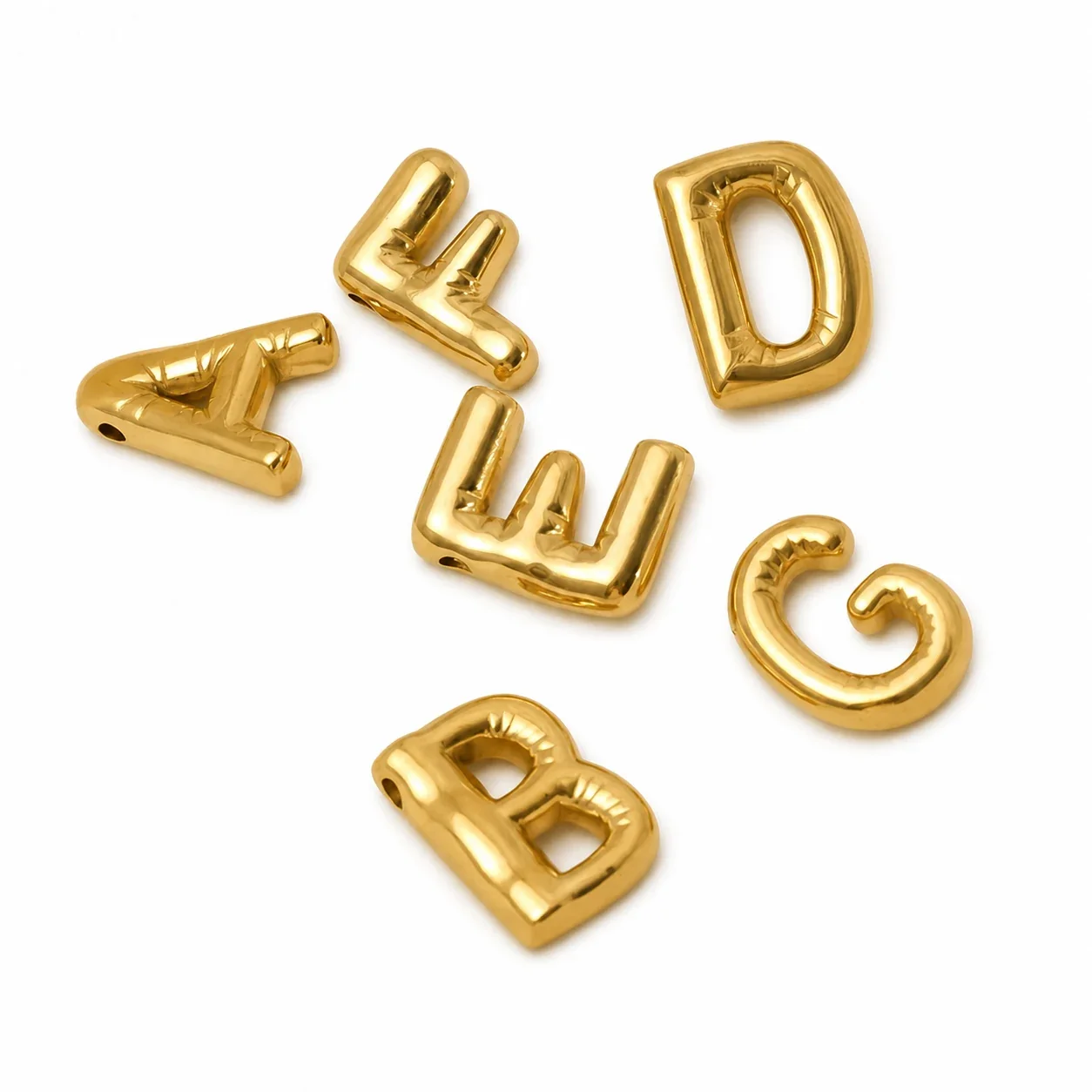 Playful 18K Gold PVD Stainless Steel Bubble Letter Pendant