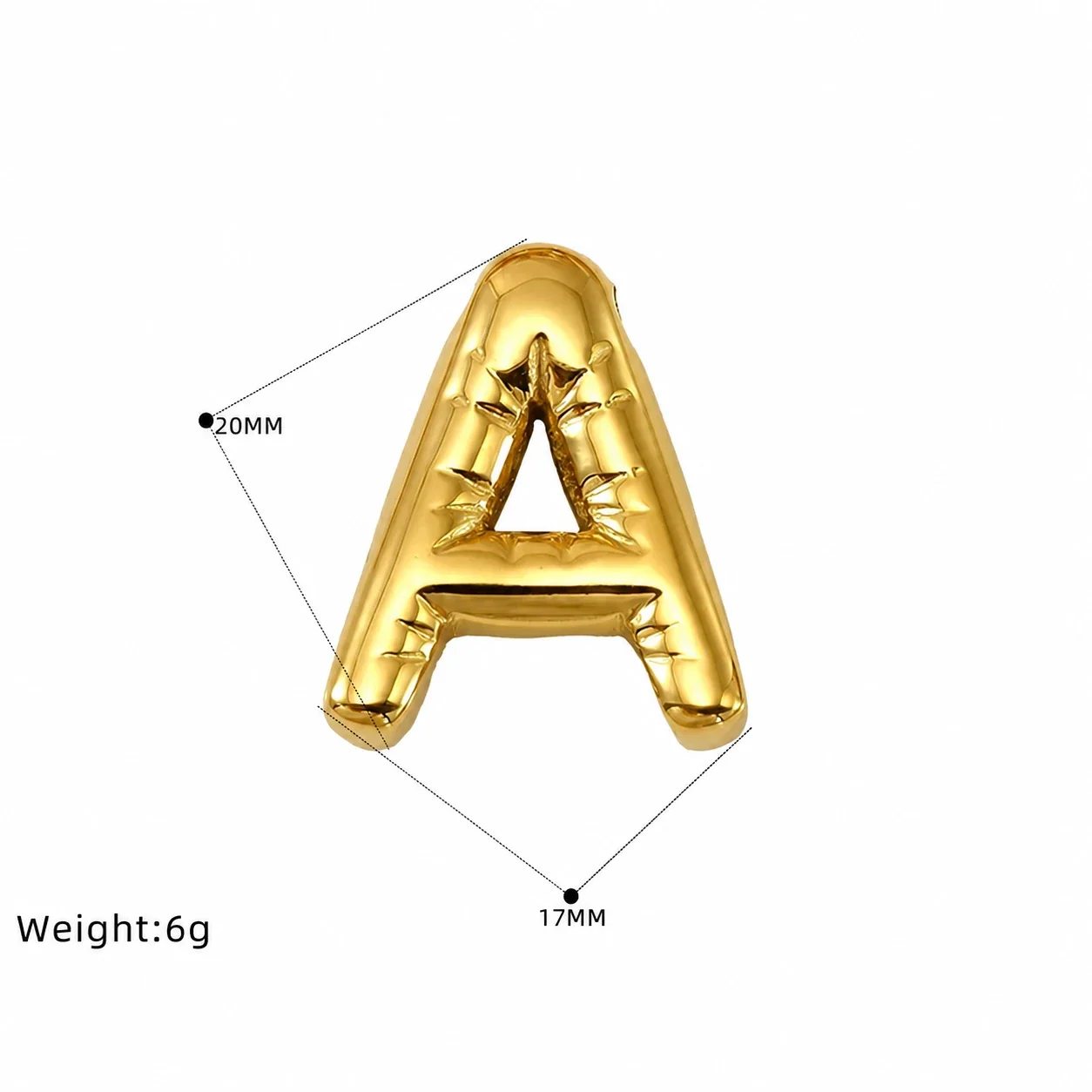 Playful 18K Gold PVD Stainless Steel Bubble Letter Pendant