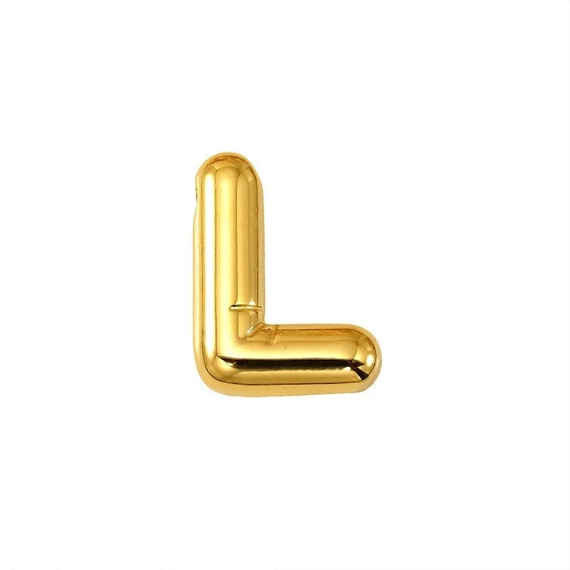 Playful 18K Gold PVD Stainless Steel Bubble Letter Pendant - Gold Letter L