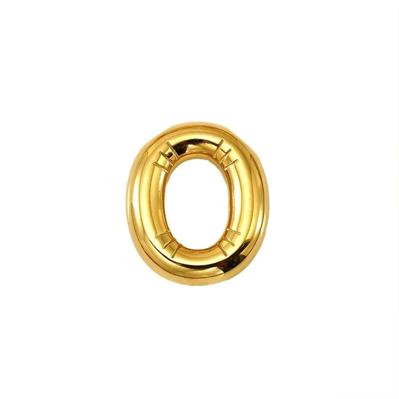 Playful 18K Gold PVD Stainless Steel Bubble Letter Pendant - Gold Letter O