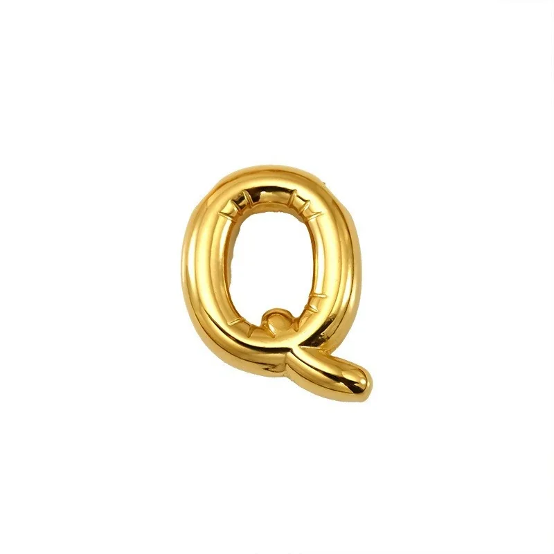 Playful 18K Gold PVD Stainless Steel Bubble Letter Pendant - Gold Letter Q