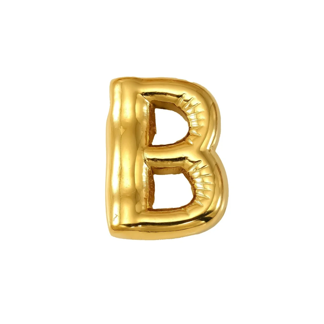 Playful 18K Gold PVD Stainless Steel Bubble Letter Pendant - Gold Letter B