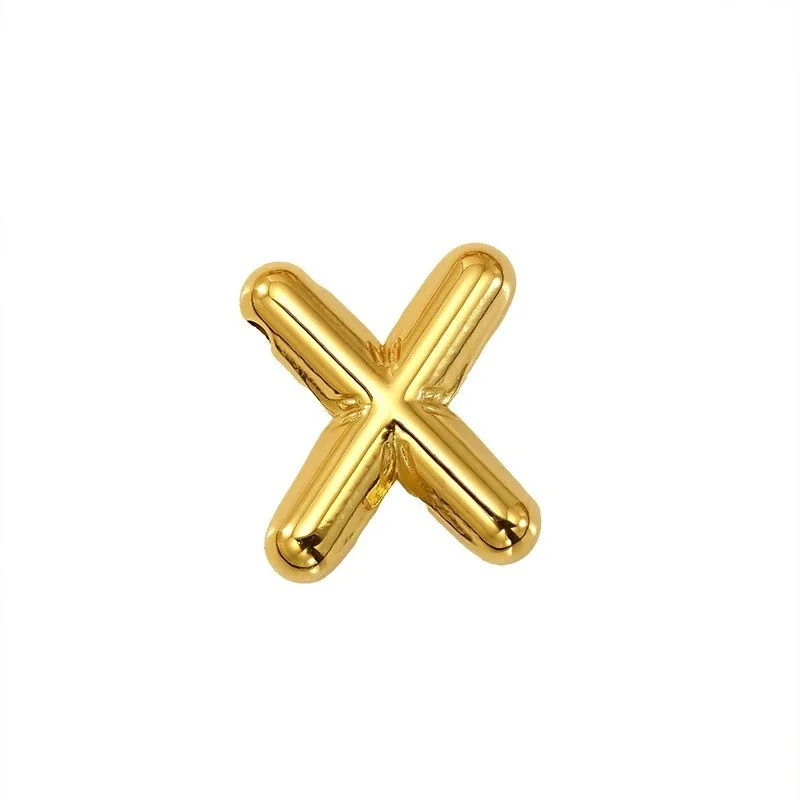 Playful 18K Gold PVD Stainless Steel Bubble Letter Pendant - Gold Letter X