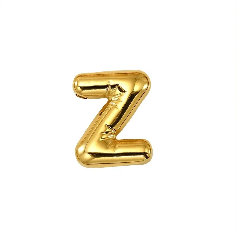Playful 18K Gold PVD Stainless Steel Bubble Letter Pendant - Gold Letter Z