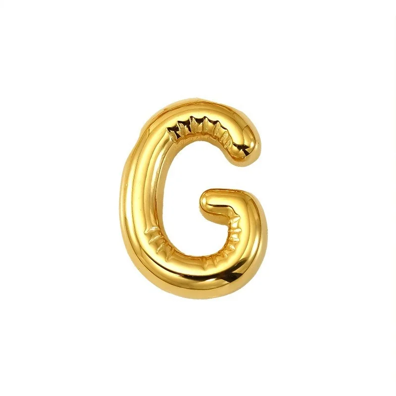 Playful 18K Gold PVD Stainless Steel Bubble Letter Pendant - Gold Letter G