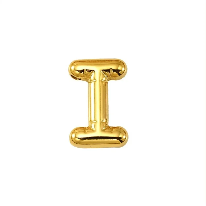 Playful 18K Gold PVD Stainless Steel Bubble Letter Pendant - Gold Letter I