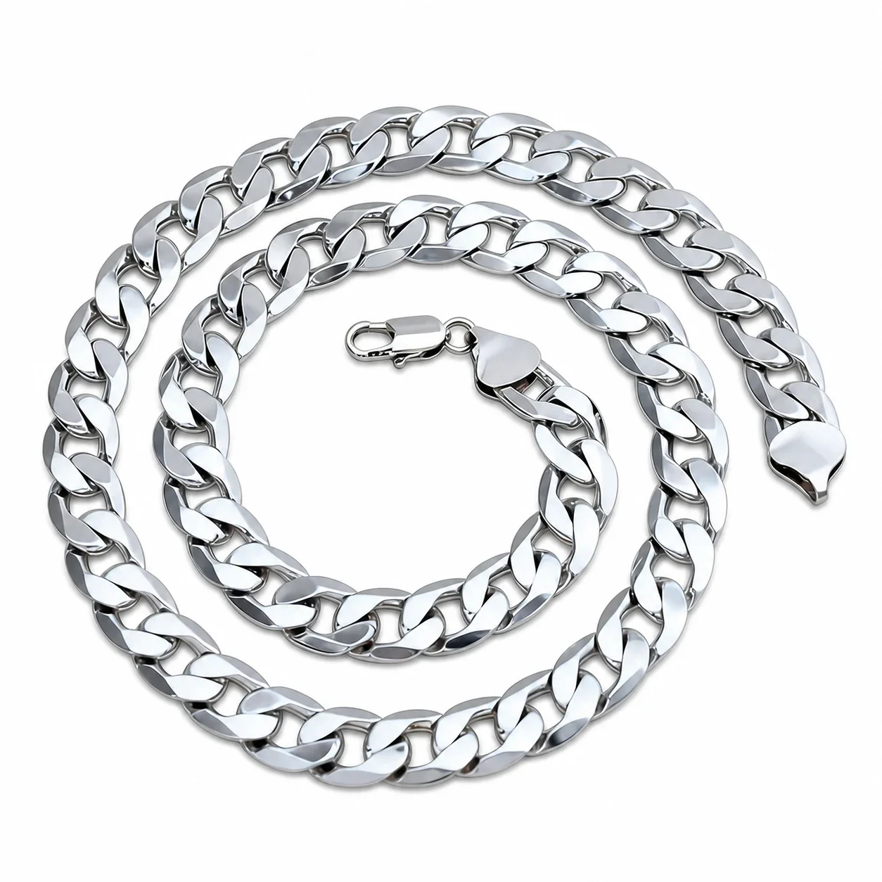 Bold Gold-Plated Flat Cuban Link Lobster Clasp Chain Necklace