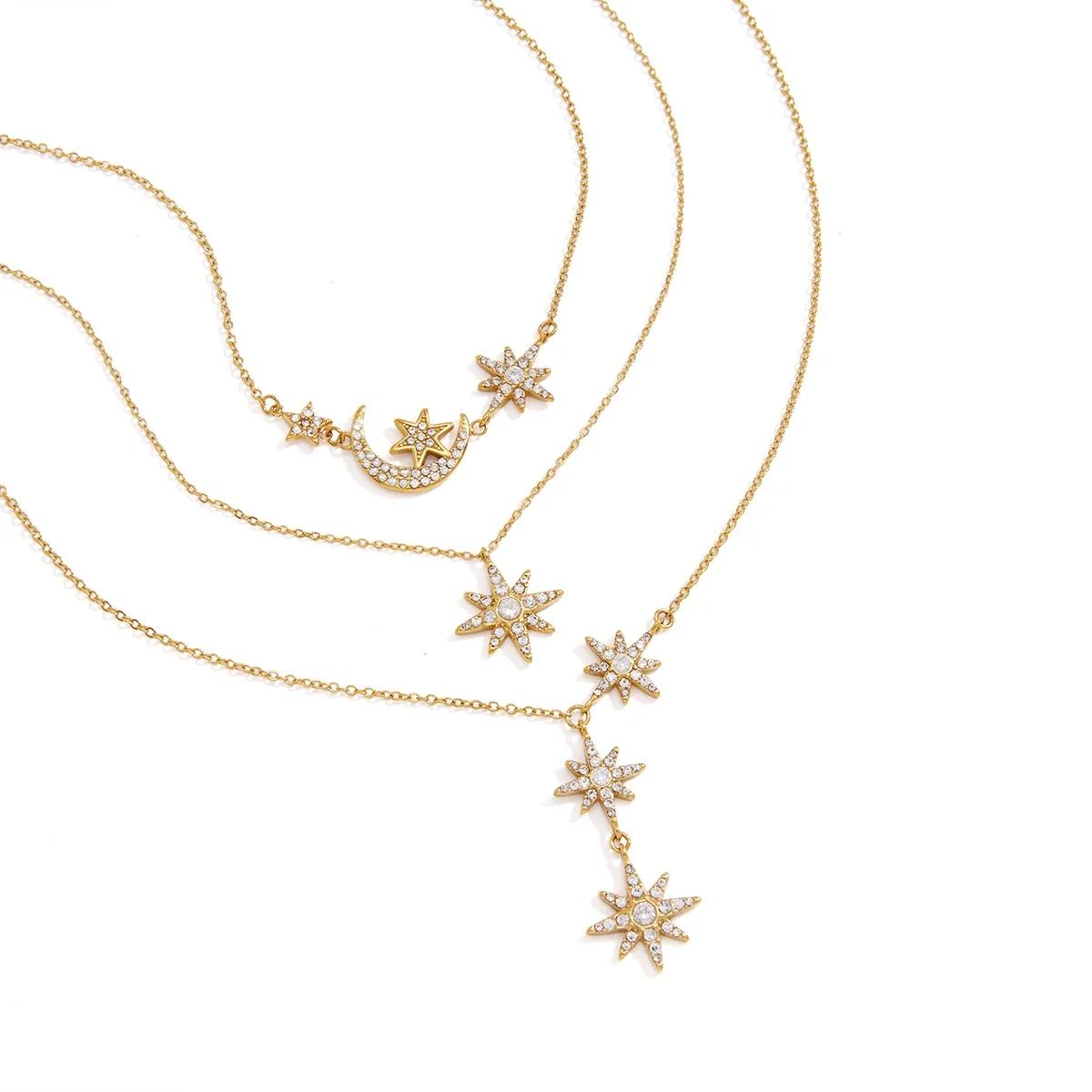 Celestial Gold PVD 316L Stainless Steel Star Y Necklace