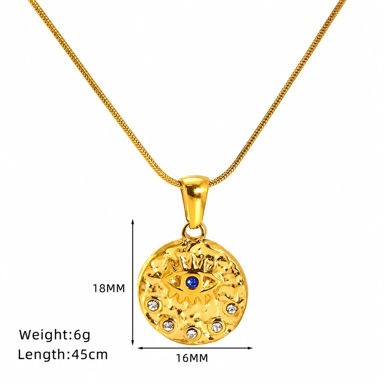 Bohemian Gold-Plated Snake Chain Turquoise Pendant Necklace - Gold Turquoise Compass