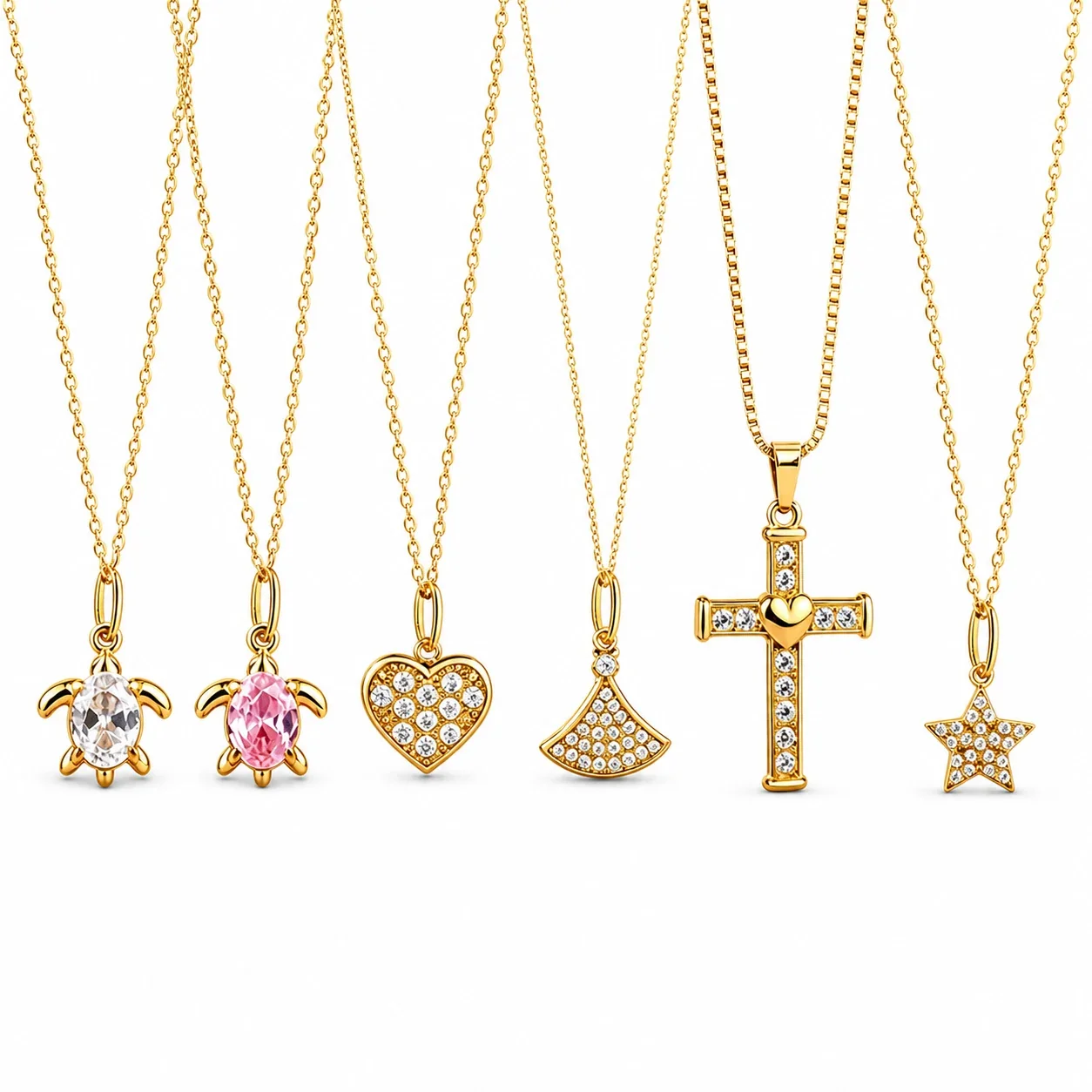 Playful 316 Stainless Steel CZ Pendant Necklace