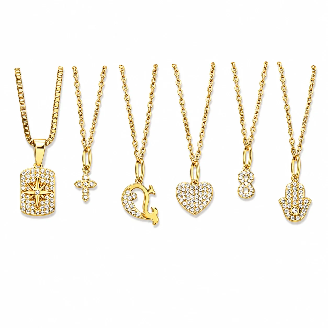 Playful 316 Stainless Steel CZ Pendant Necklace