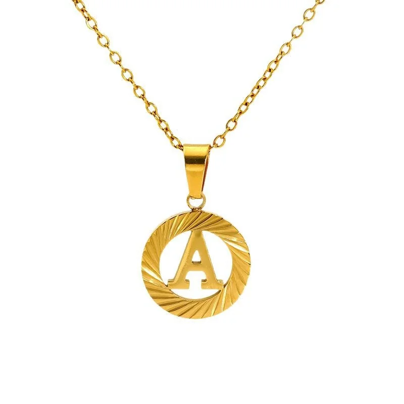 Sunburst 18K Gold-Plated Stainless Steel Initial Necklace