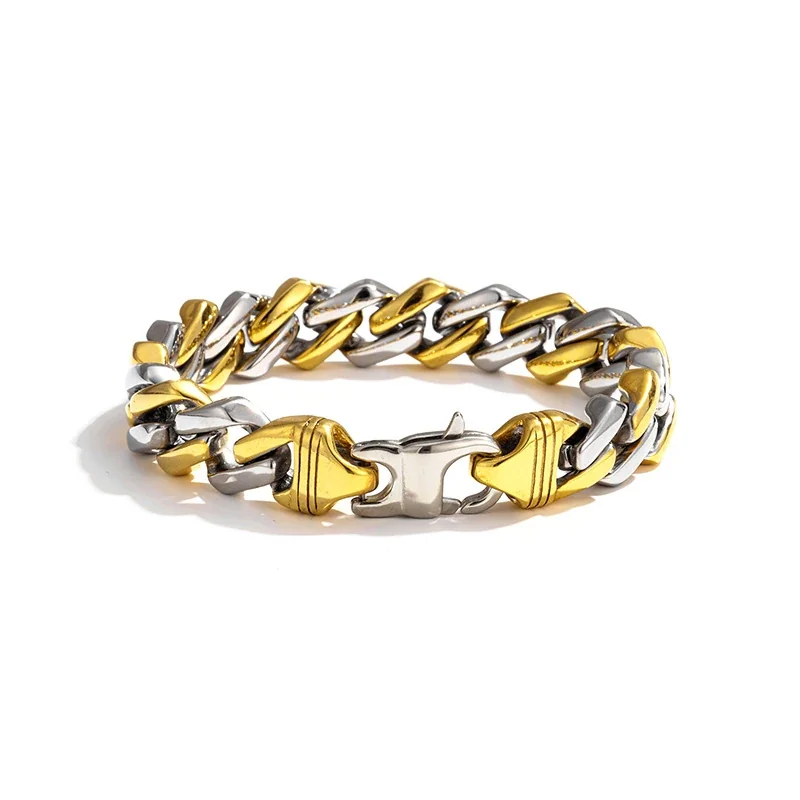 Bold 316 Stainless Steel Two-Tone Cuban Bracelet