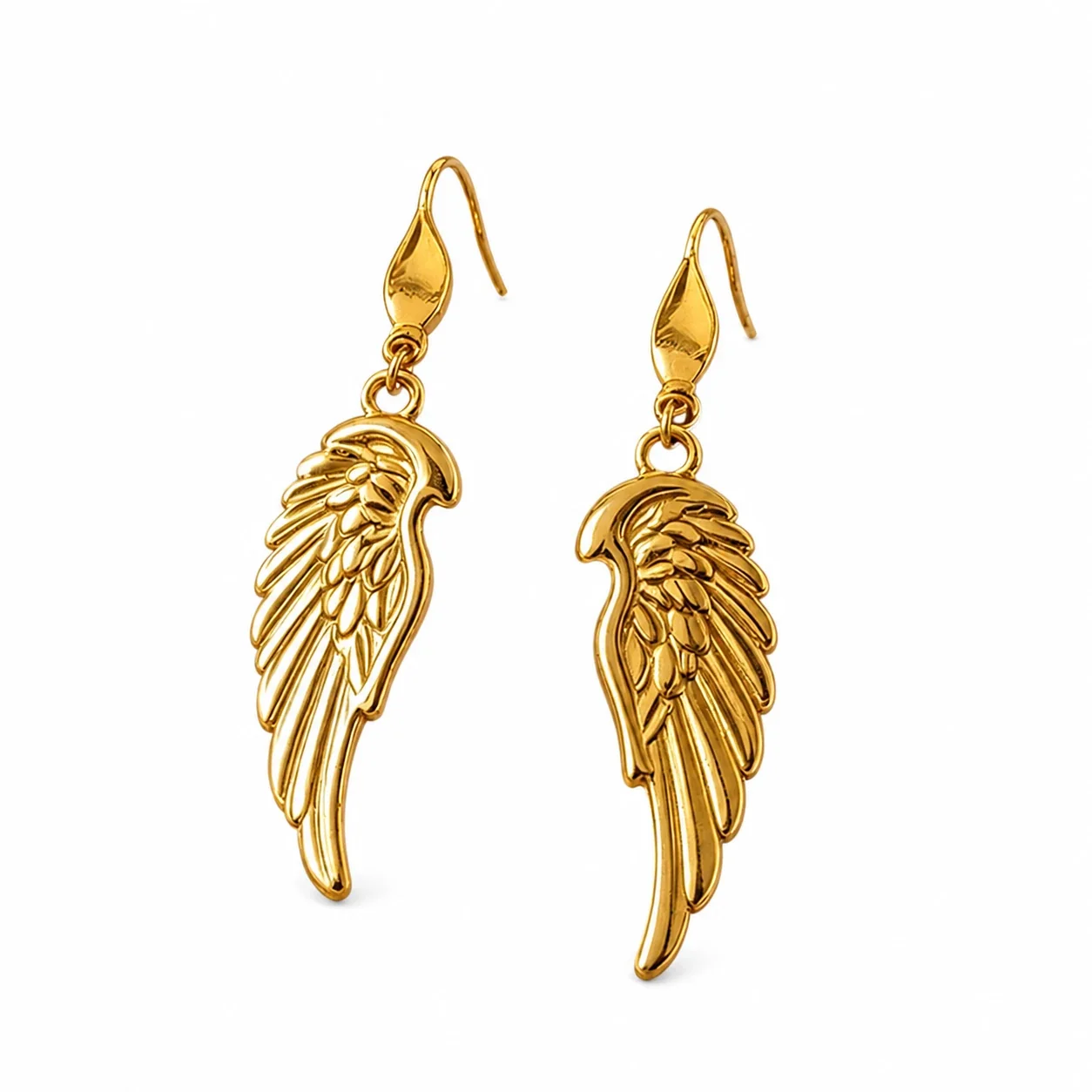 Winged 18K Gold-Plated 316 Stainless Steel Drop Earrings