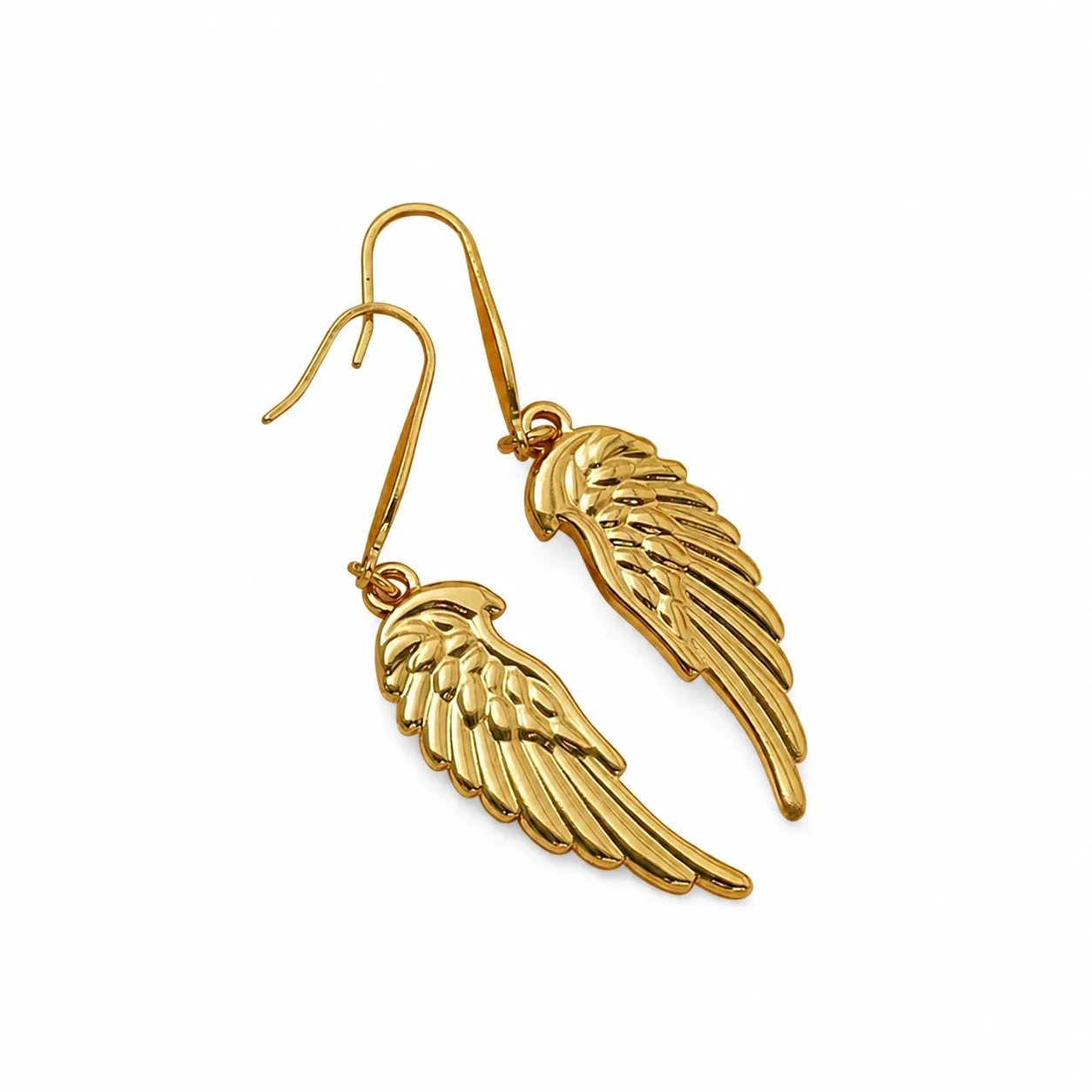 Winged 18K Gold-Plated 316 Stainless Steel Drop Earrings
