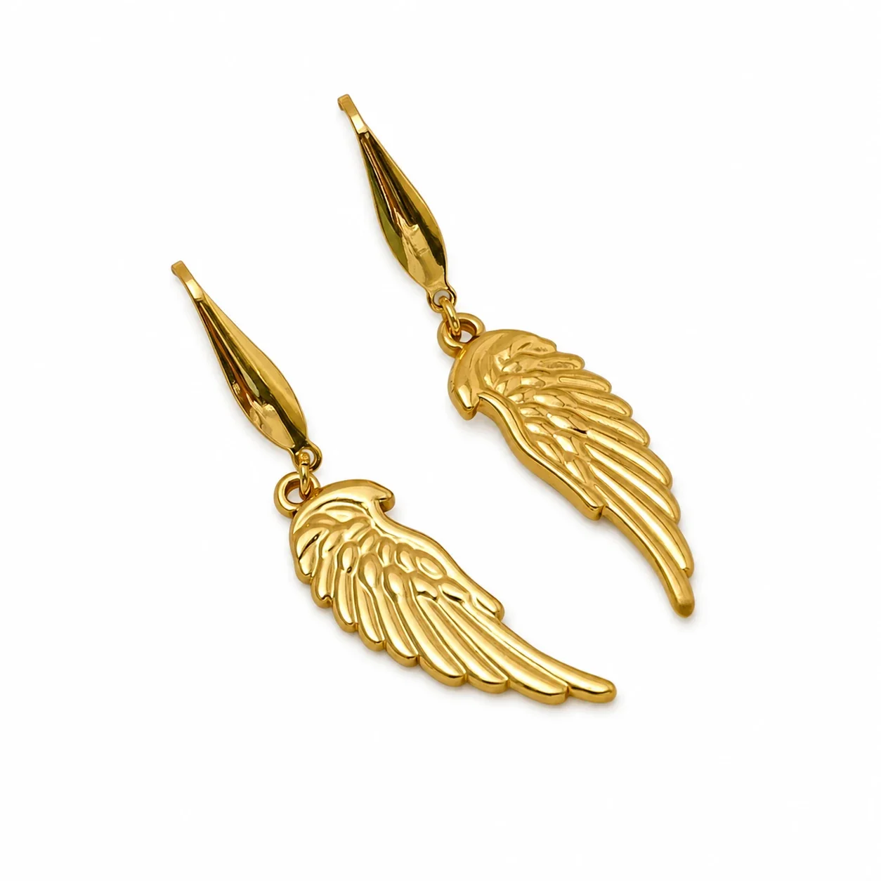 Winged 18K Gold-Plated 316 Stainless Steel Drop Earrings