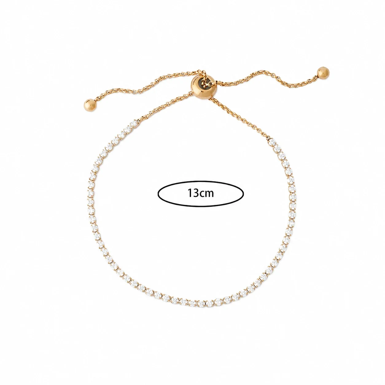 Vivid Gold-Plated Emerald-Cut CZ Slider Bracelet - Gold Clear CZ 2x2 Bag
