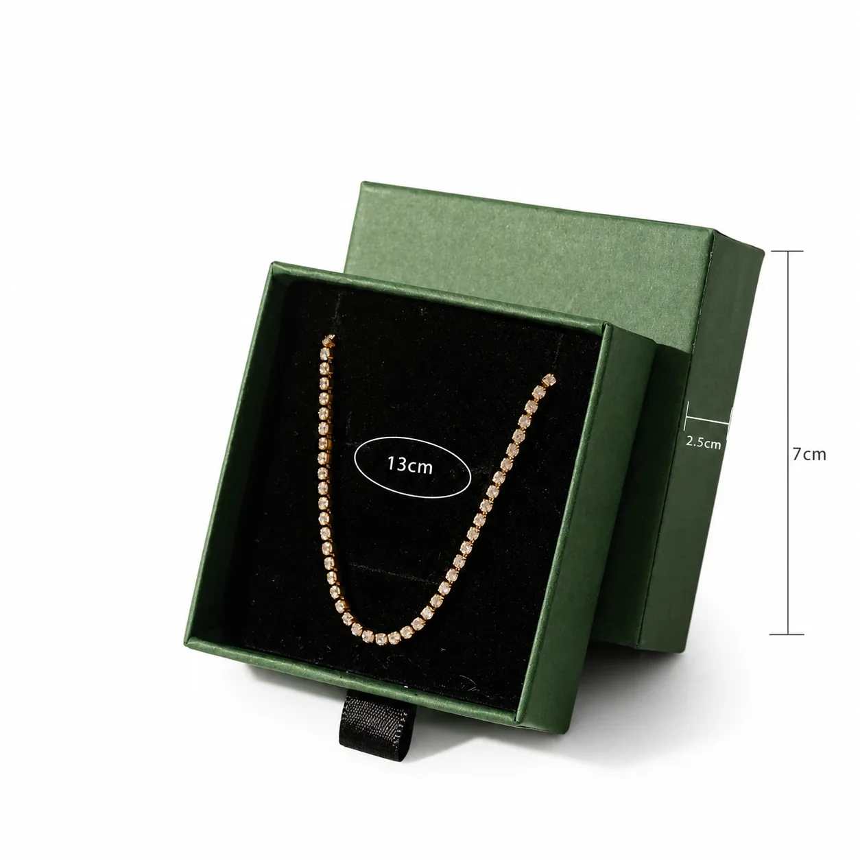 Vivid Gold-Plated Emerald-Cut CZ Slider Bracelet - Gold Clear CZ 2x2 Boxed
