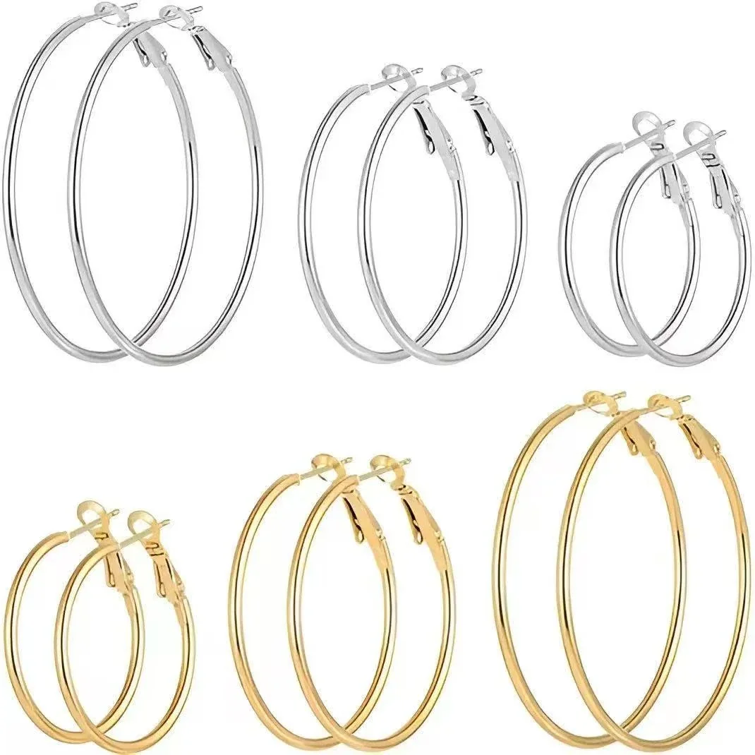Polished 316 Stainless Steel Tube Hoop Earrings