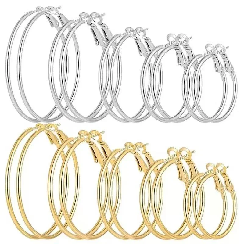 Polished 316 Stainless Steel Tube Hoop Earrings