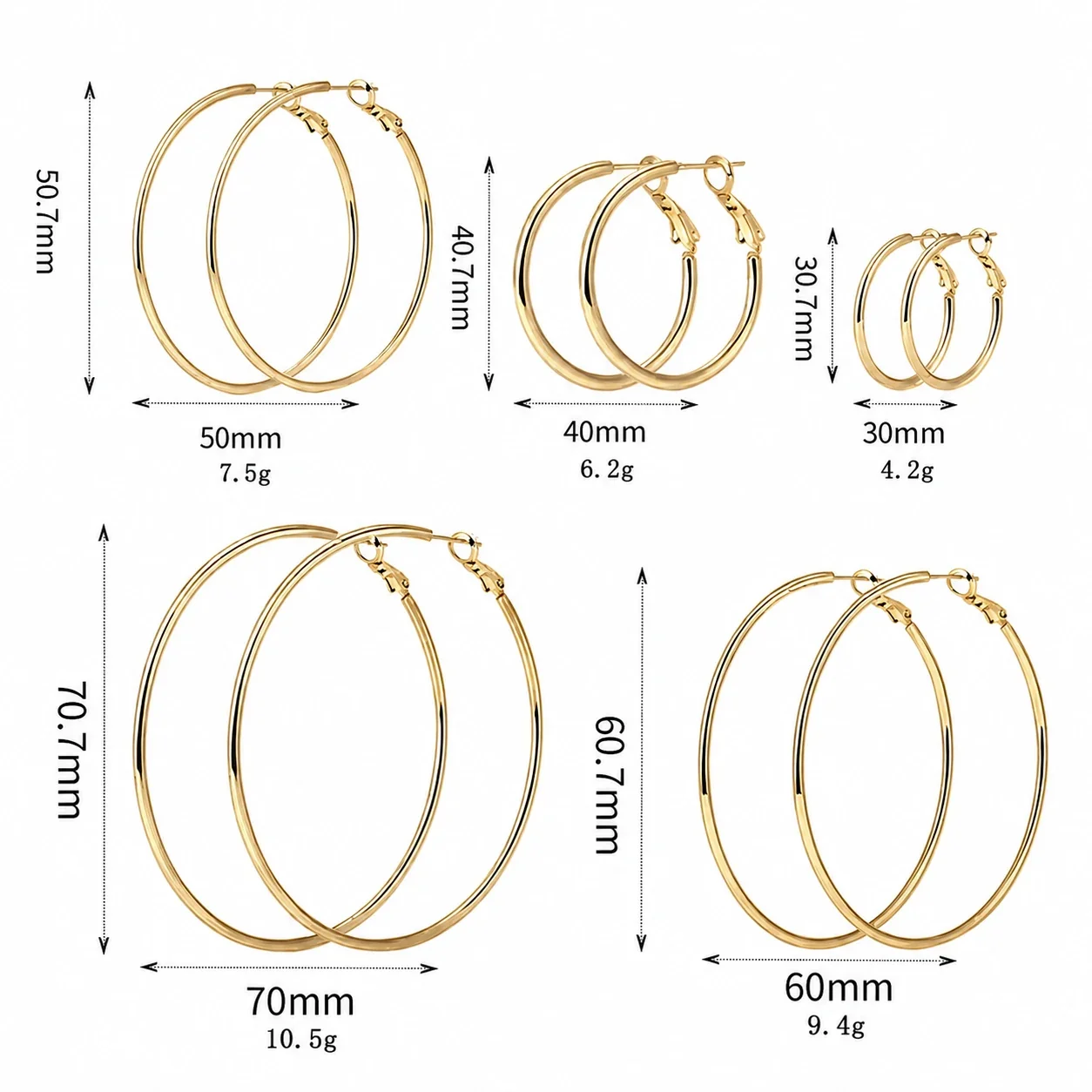 Polished 316 Stainless Steel Tube Hoop Earrings