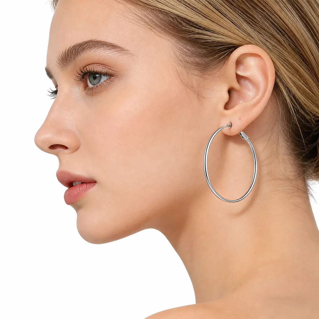 Polished 316 Stainless Steel Tube Hoop Earrings
