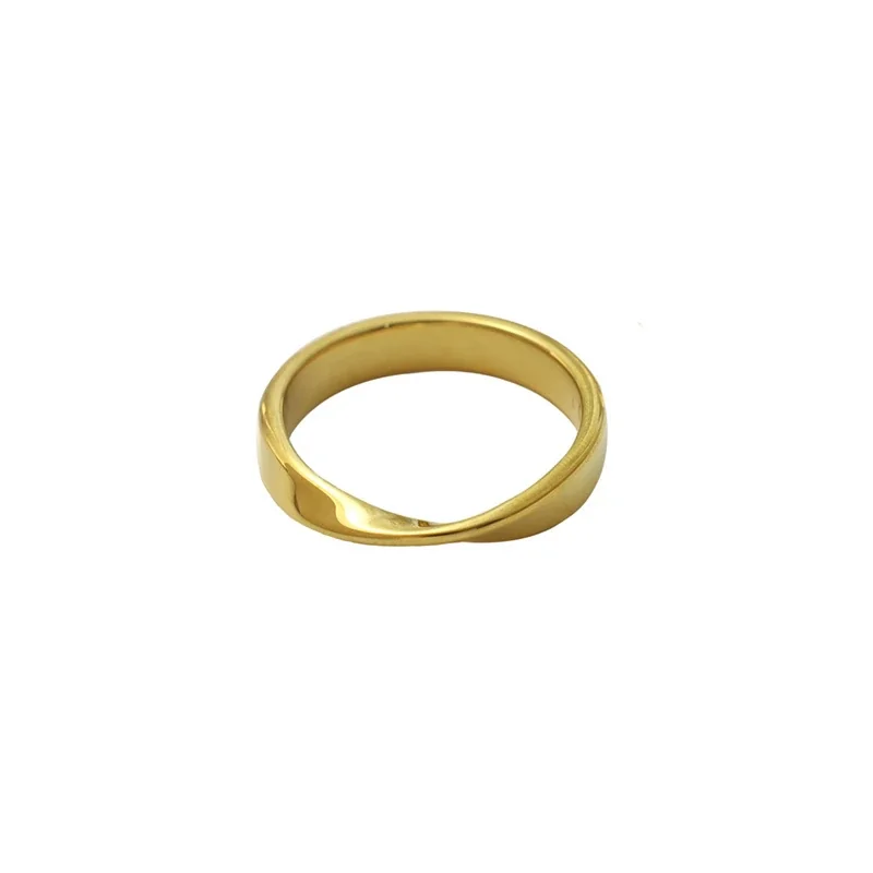 Sculptural Gold-Plated Mobius Band Ring