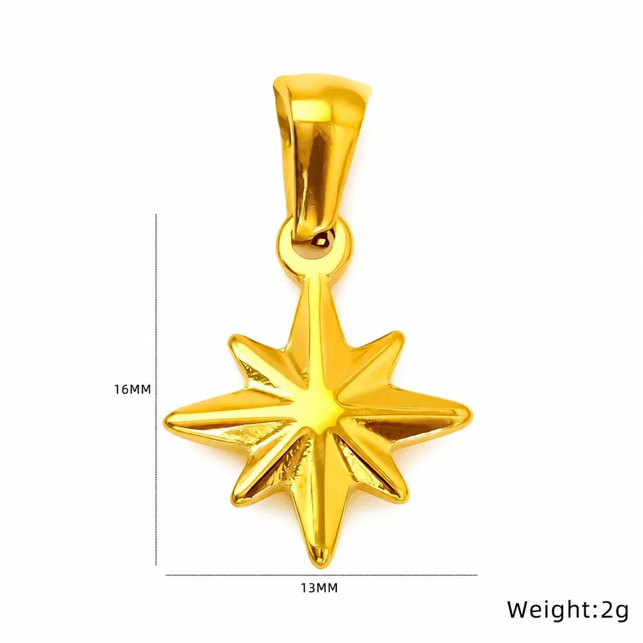 Celestial Gold-Plated Moon Star Textured Pendant - Gold Crescent Moon Disc
