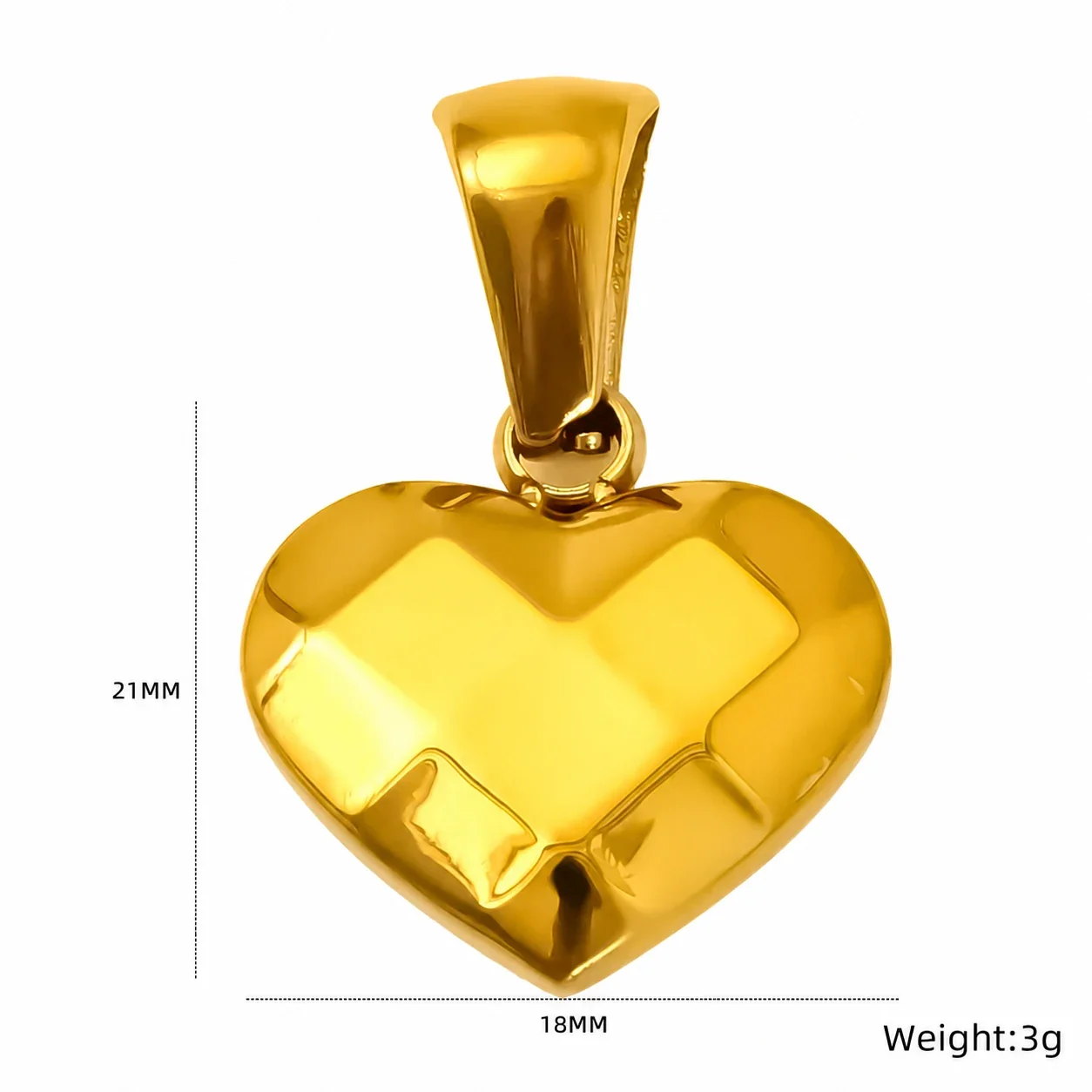 Celestial Gold-Plated Moon Star Textured Pendant - Gold Heart