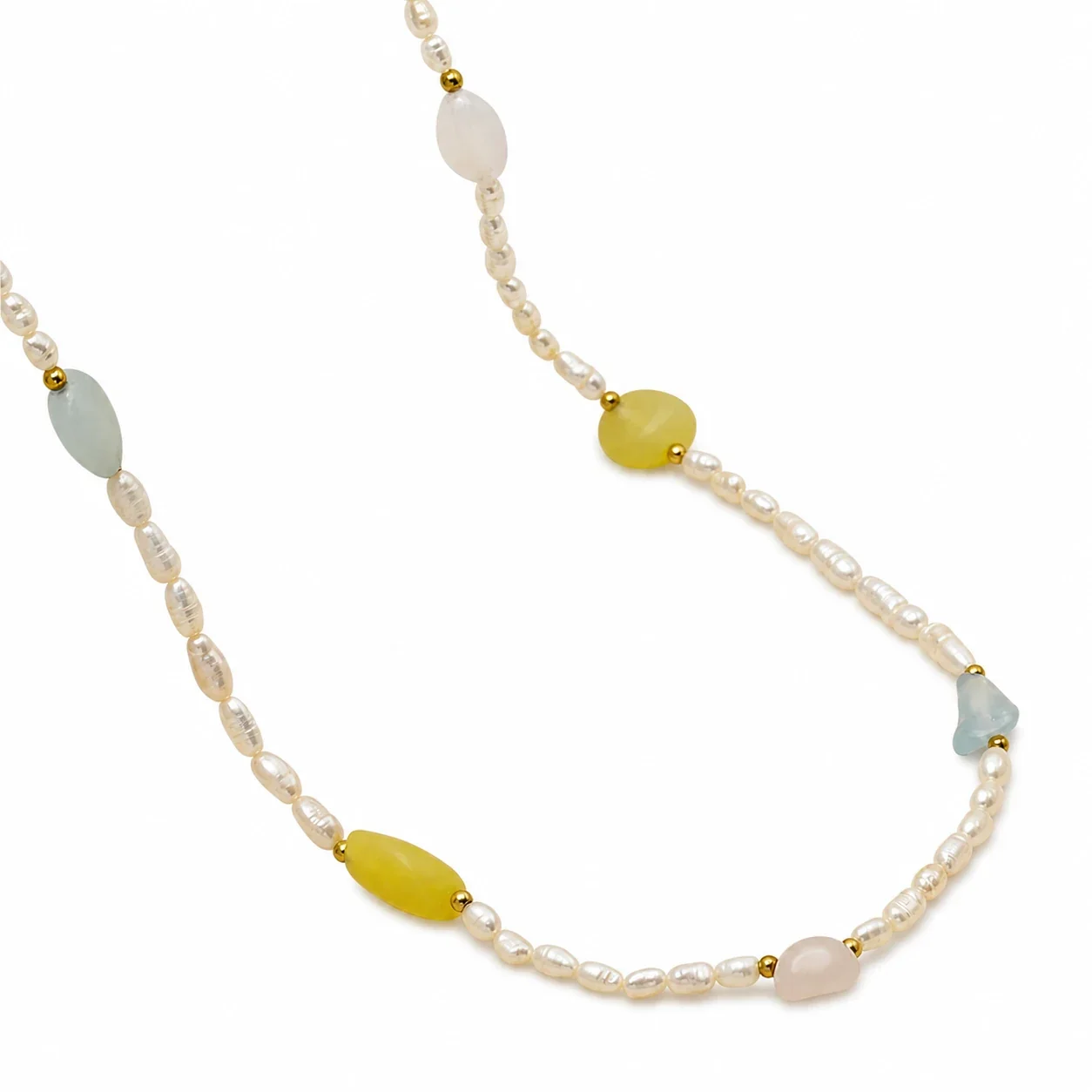 Luminous 316 Stainless Pearl & Stone Necklace