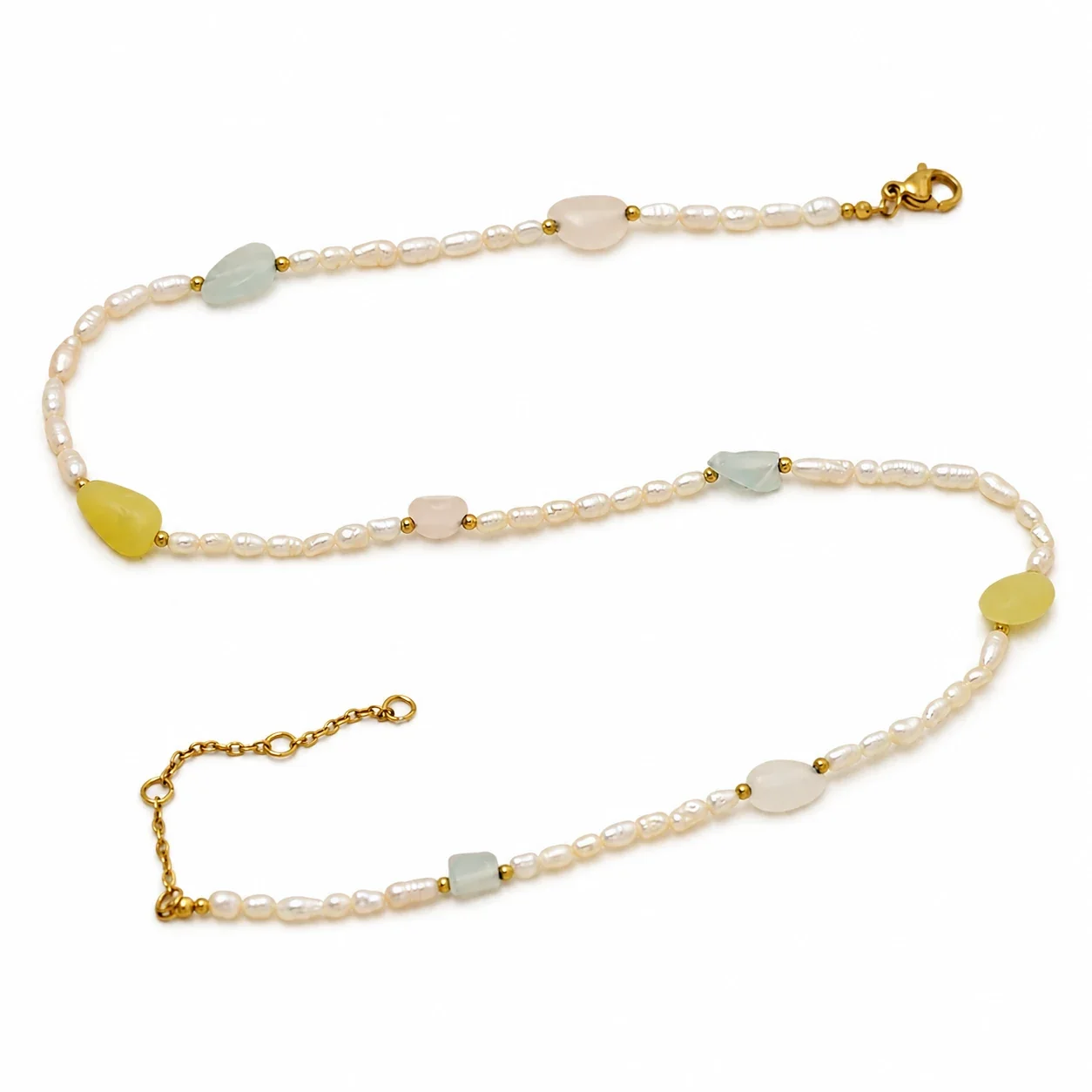 Luminous 316 Stainless Pearl & Stone Necklace