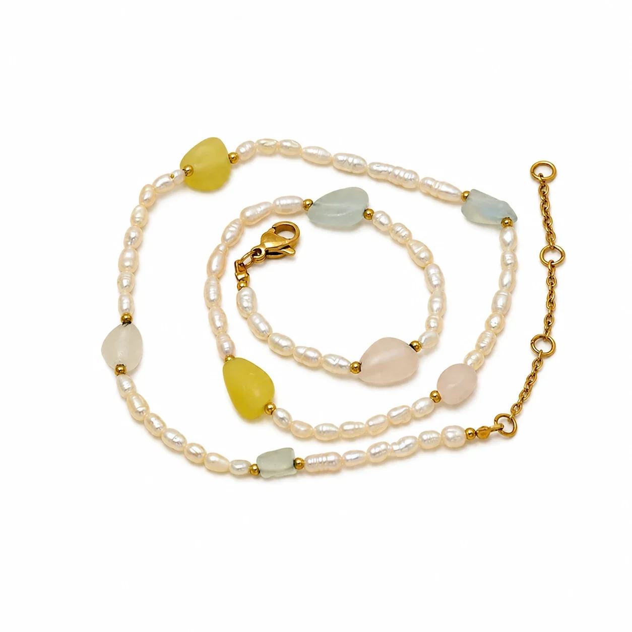 Luminous 316 Stainless Pearl & Stone Necklace