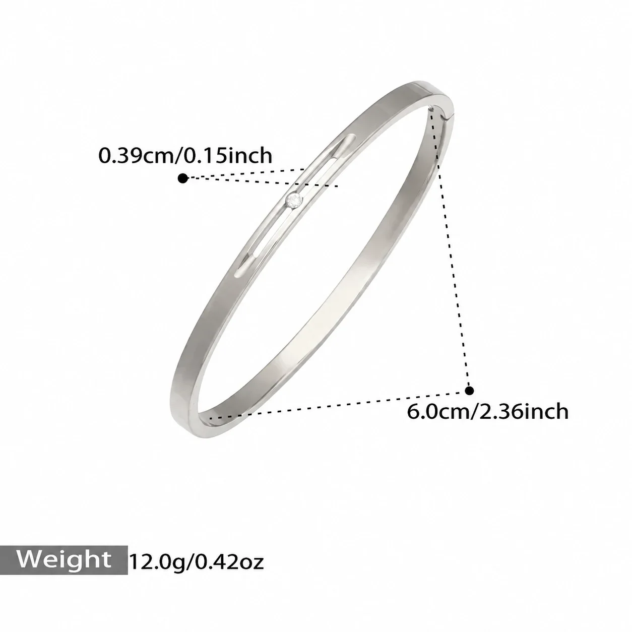 Bangle Bracelets with Flush-Set CZ and Geometric Links - Silver