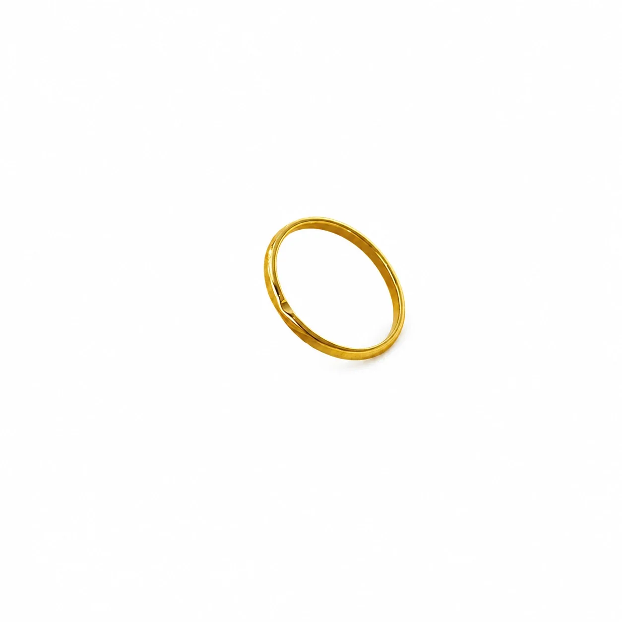 Delicate Gold-Plated 316 Stainless V-Notch Slim Ring
