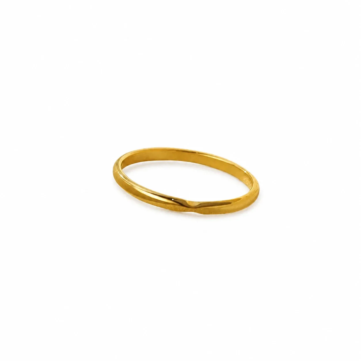 Delicate Gold-Plated 316 Stainless V-Notch Slim Ring