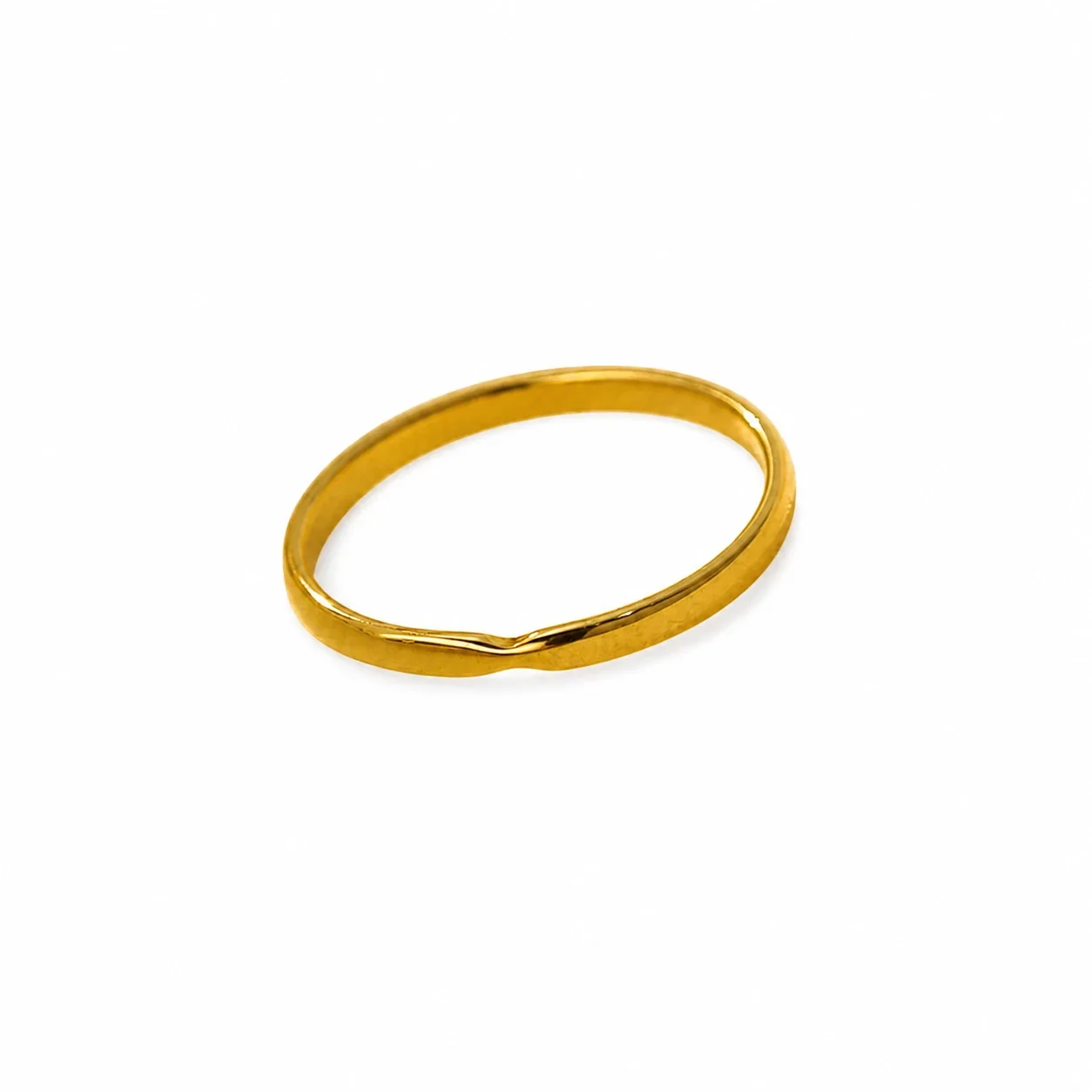 Delicate Gold-Plated 316 Stainless V-Notch Slim Ring