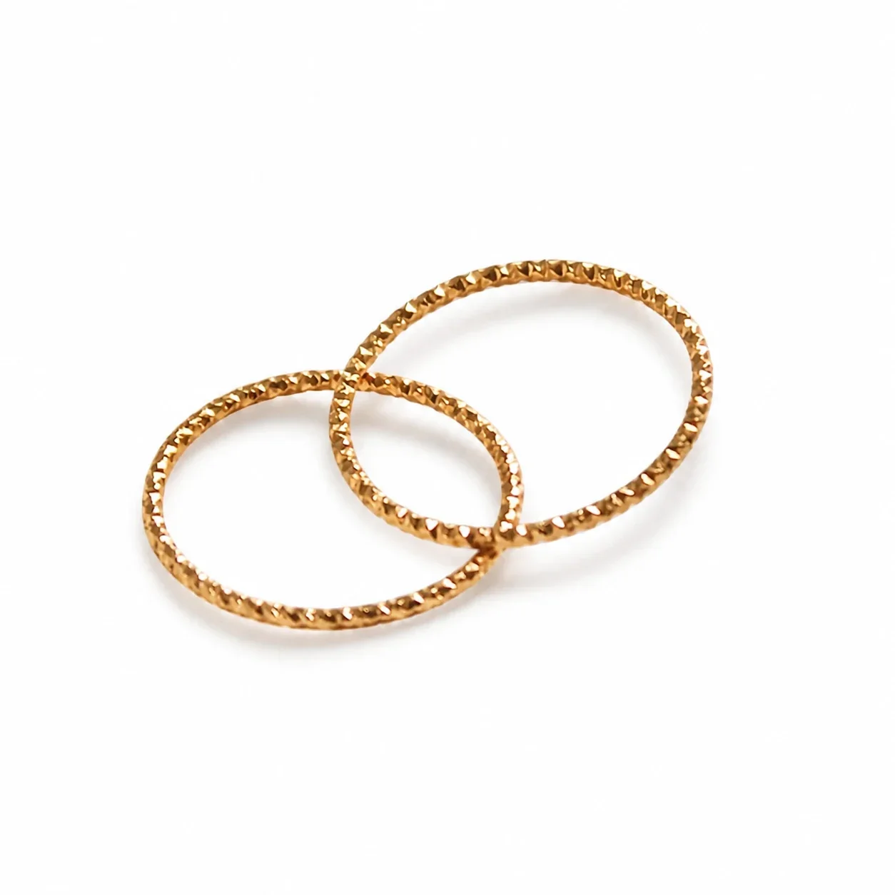 Delicate Gold-Plated Twisted Rope Slim Stacking Ring