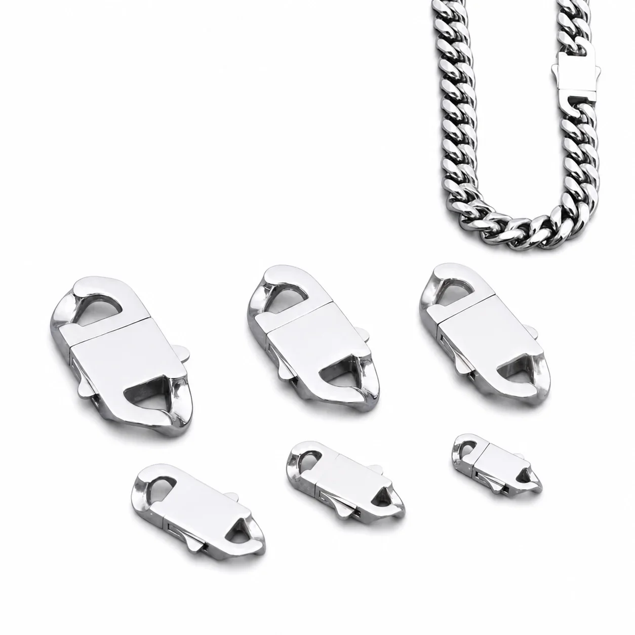 Polished Stainless Steel Rectangular Clasp Accessory