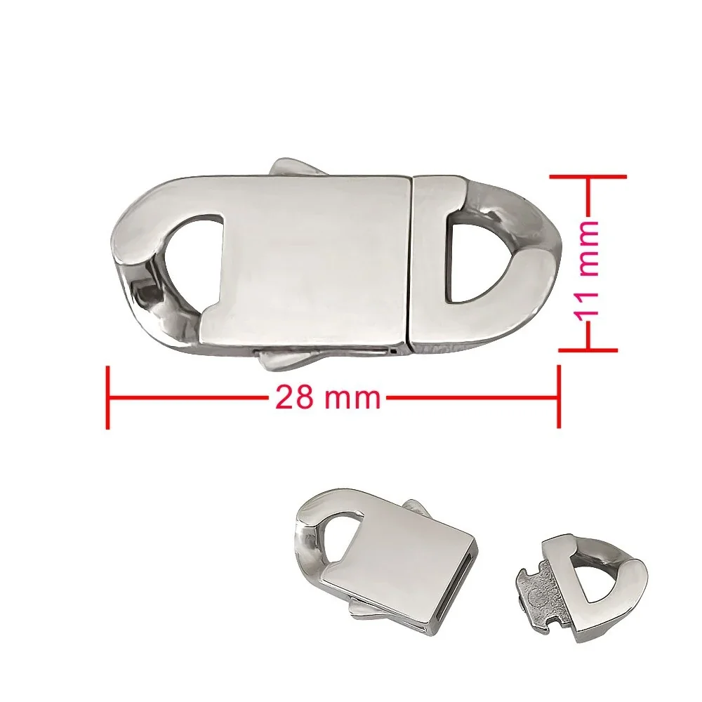 Polished Stainless Steel Rectangular Clasp Accessory