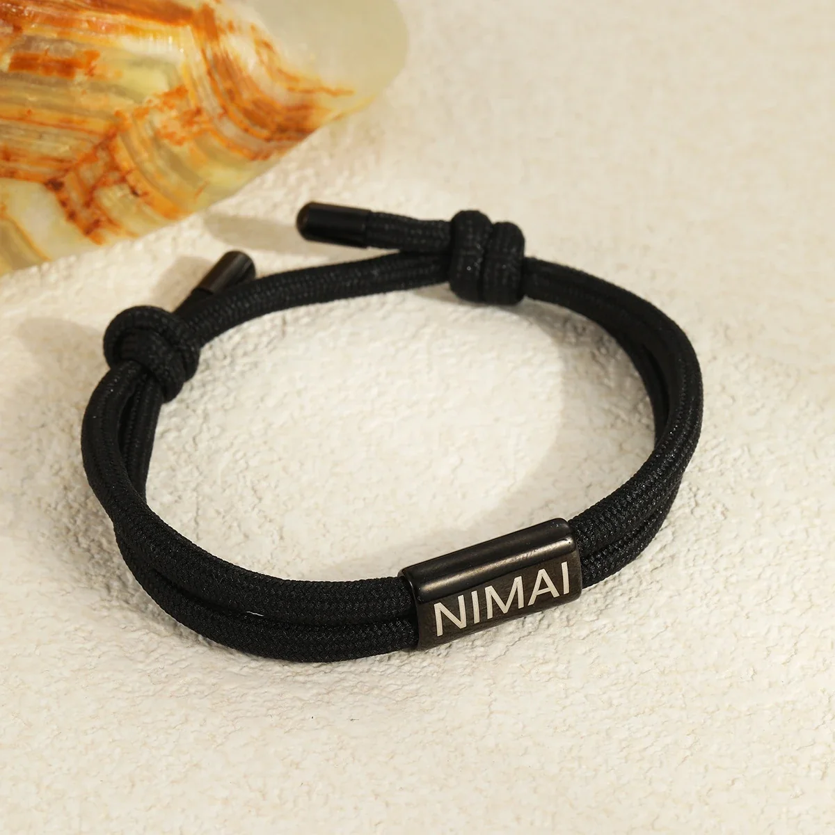 Foto do produto: Pulseira de Cordão em Aço Inoxidável com Fecho de Nó de Fio Duplo