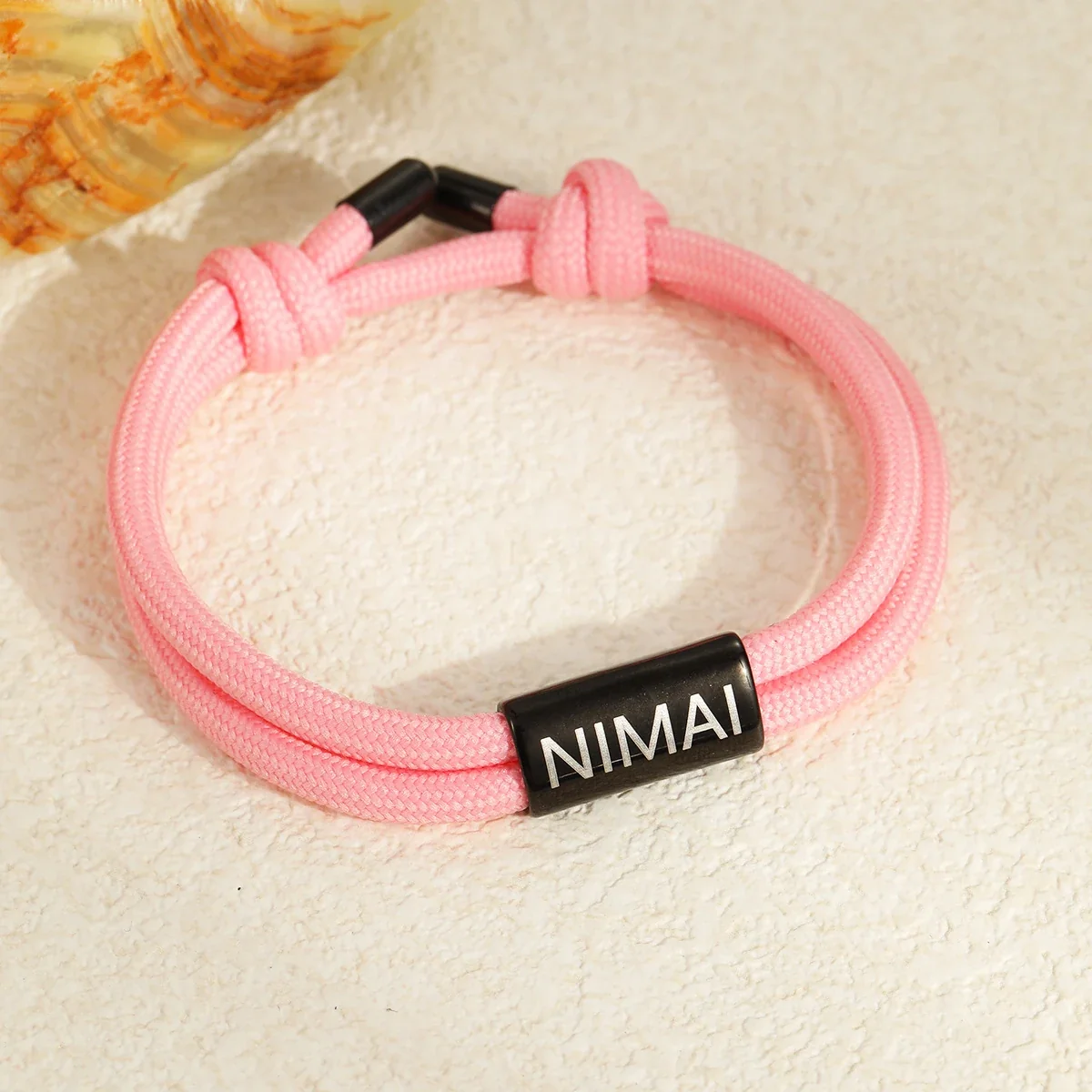 Foto do produto: Pulseira de Cordão em Aço Inoxidável com Fecho de Nó de Fio Duplo